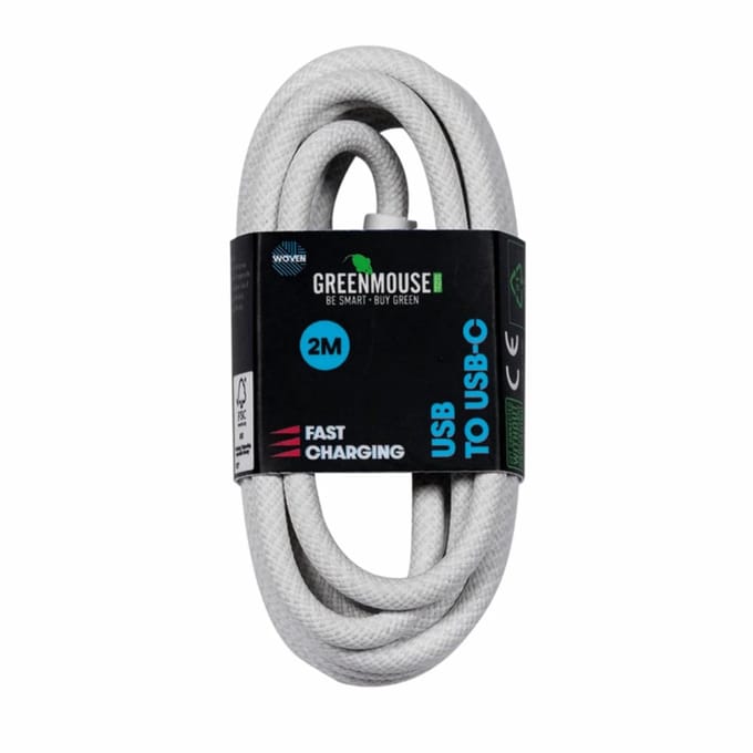 Kabel green mouse usb-a to usb-c data woven 2m | 5 stuks