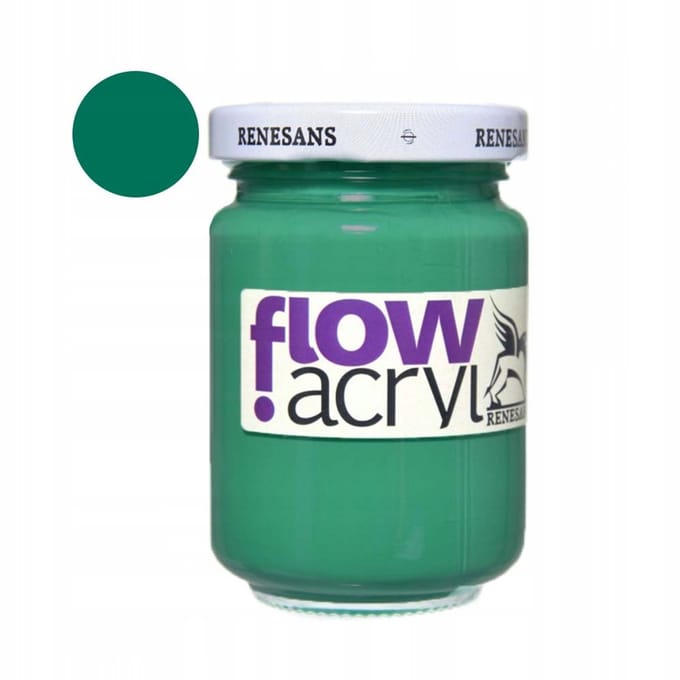 Renesans Flow Acryl Verf 110ml - Glanzend Groen