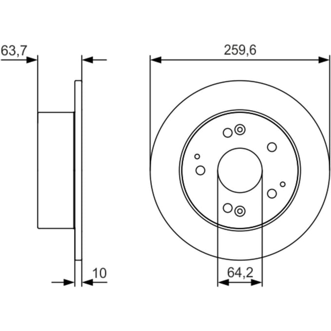Remschijf BOSCH 0 986 479 V39 achter, volledig, 1 Stuk