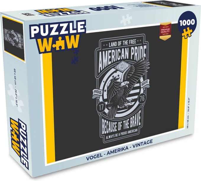 Puzzel Vogel - Amerika - Vintage - Legpuzzel - Puzzel 1000 stukjes volwassenen