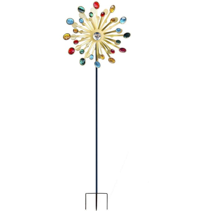 Windmolens Metaal Heldere Kleuren Vuurtoren Decoratie Kunst Windsculptuur voor Tuin beige