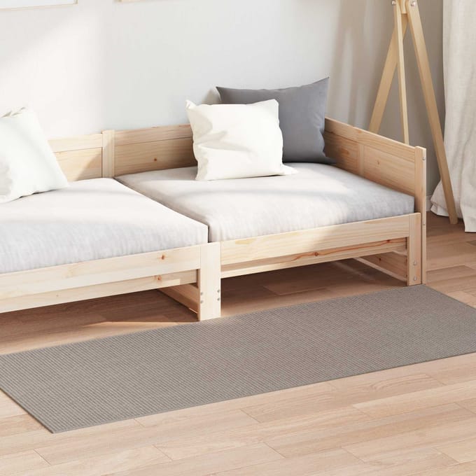vidaXL - Binnen - kleed - LUGO - Crème - en - Taupe - 80 - x - 200 - cm - Polyester