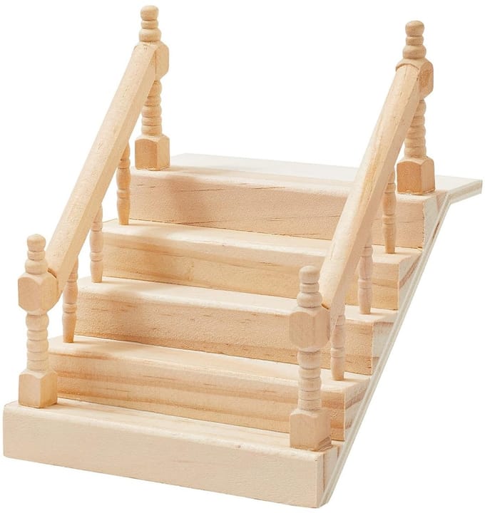 Dailygoods- Miniatuurtrap met Leuning 12x10,5x6cm - Trapaccessoires