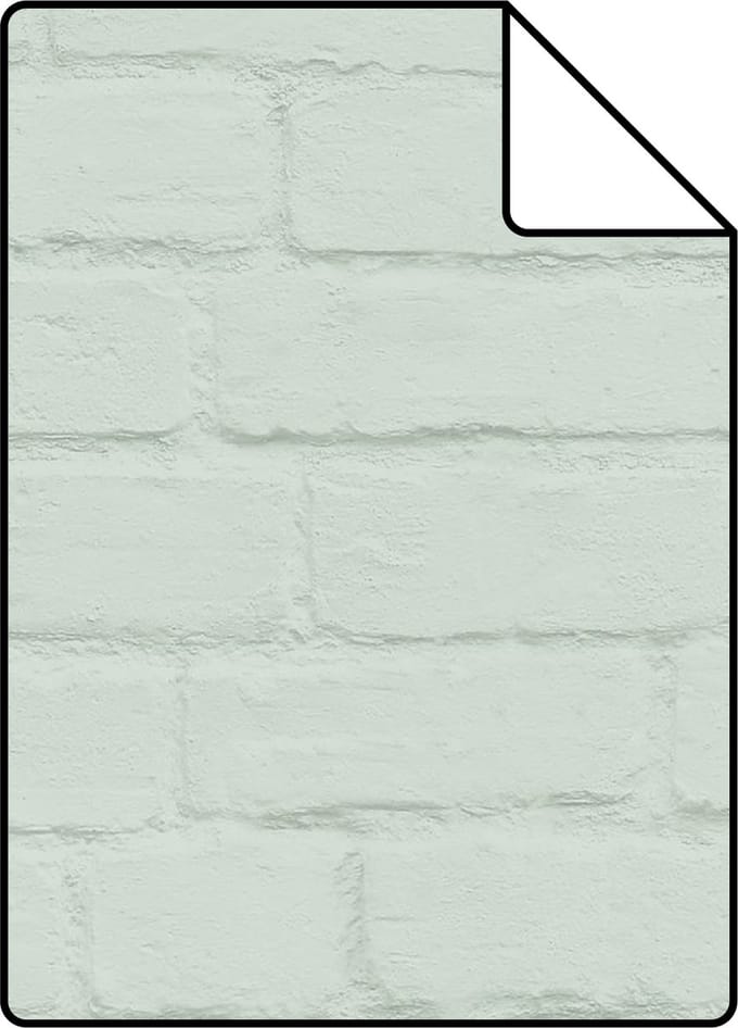 Proefstaal ESTAhome behang bakstenen mintgroen - 26,5 x 21 cm - 139193-S
