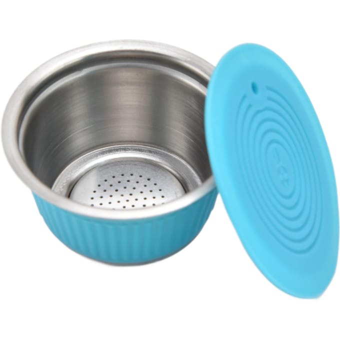 Roestvrij Staal Herbruikbare Navulbare Koffiecapsule Cup Filter Set voor Dolce Gusto MachineBlauw L blauw