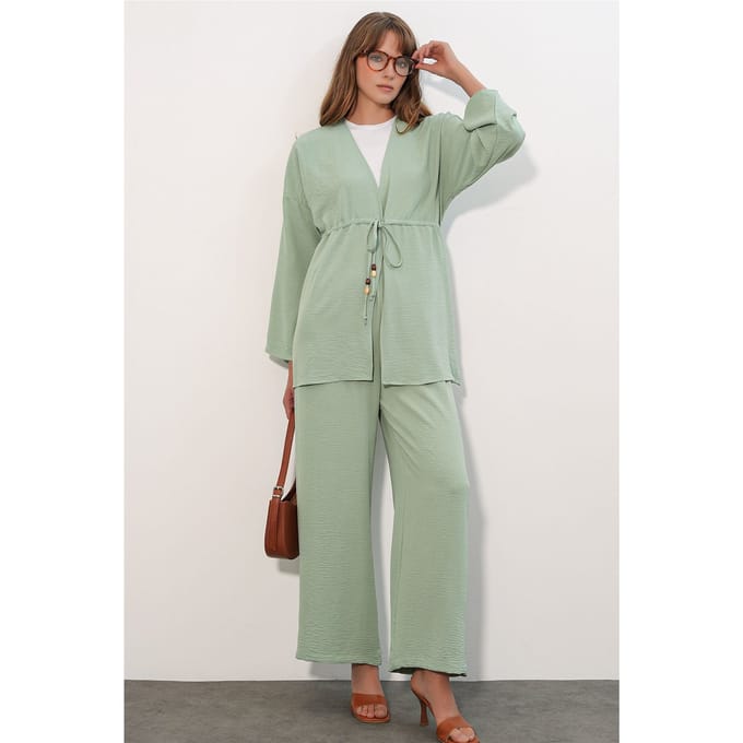 Twee-delige Wijde Pantalon Kimono Set