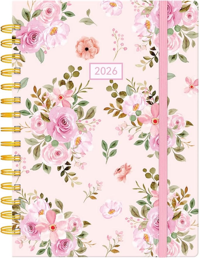 Agenda 2025 Week- en Maand Planner Harde Kaft - Jaarkalender Januari tot December voor Dames
