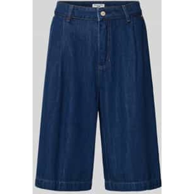 Korte jeans met wide leg van mix van katoen en lyocell