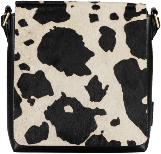 JOST Leren schoudertas Furry Cow Shoulder Bag Black veelkleurig