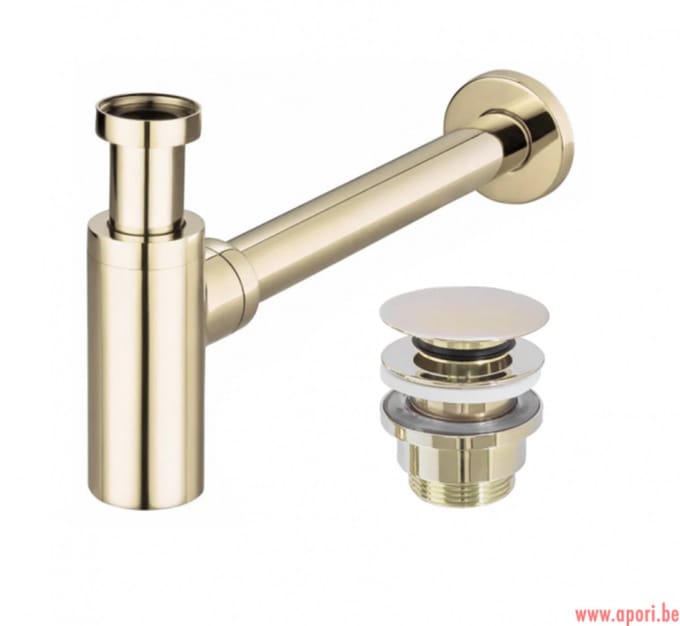 REA Wastafel Sifon Compact en Clickwaste - Goud
