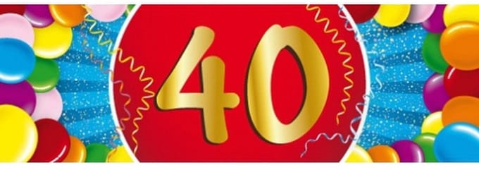 3x vlaggenlijn 40 jaar met sticker