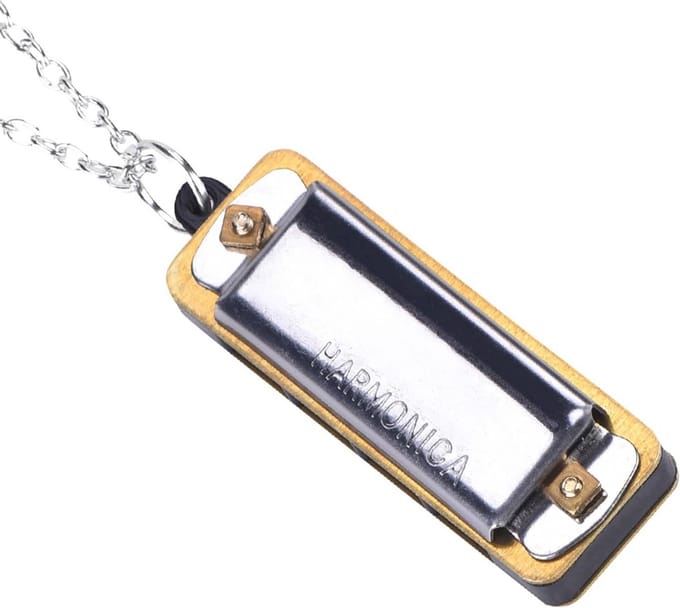 Mini Mondharmonica Ketting 4 Gaten 8 Tonen - Muzikale Hanger
