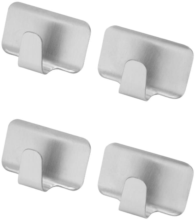 Set van 4 zelfklevende haken van roestvrij staal, Fackelmann Tecno
