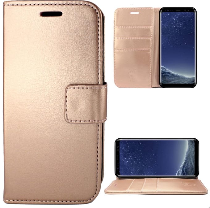 Hoesje geschikt voor Samsung S8 Plus - Book Case Kunstleer Wallet Roségoud