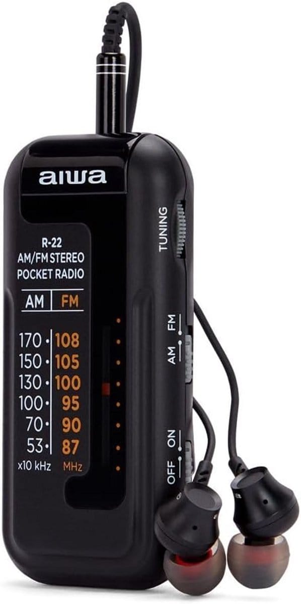 Draagbare FM/AM Zakradio met Oortelefoon - Compact en Draadloos Luisteren