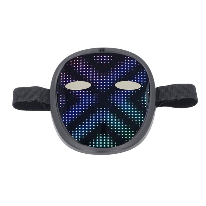 Kostuum LED Gezichtsbedekking 28x32 Pixels 30 Afbeeldingen 40 Animaties Oplichtende Gezichtstransformerende Bedekking met black