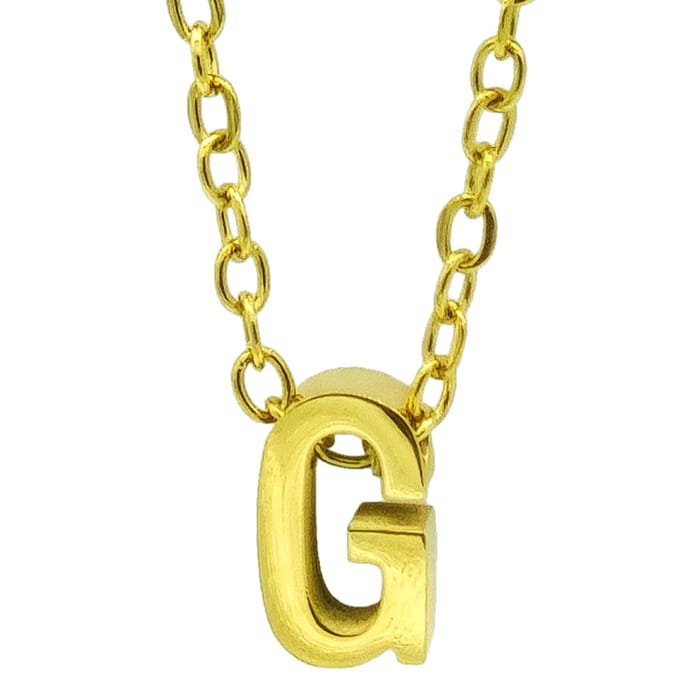Initial ketting letter G - Minimalistisch - Goudkleurig Staal