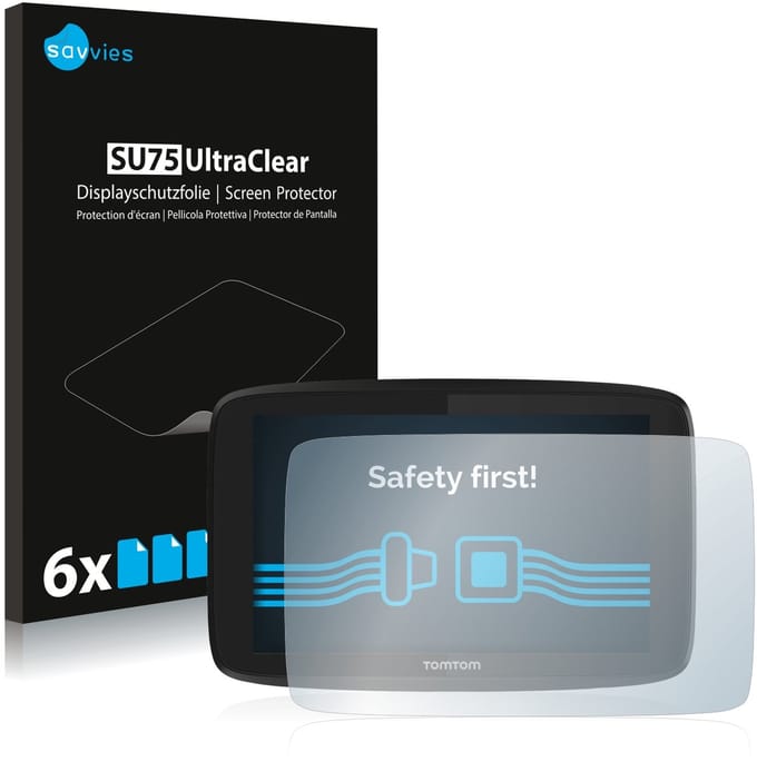 Savvies - Screenprotector voor TomTom Go Professional 6200 - Folie Beschermfolie transparant 6 Stuks