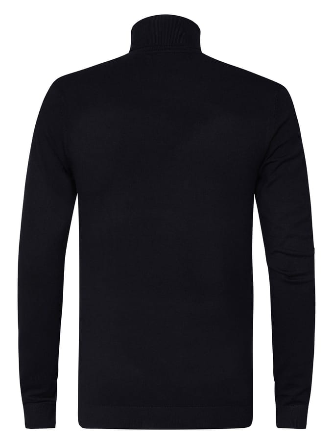 Petrol Industries Heren Coltrui - Ribgebreide Trui - Essentials Collection - Pullover - Truien - Zwart - Maat S