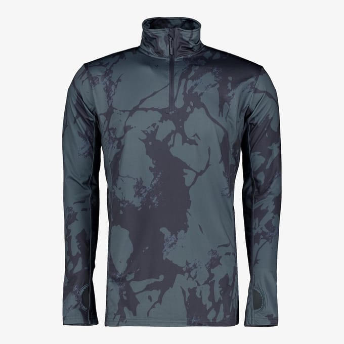 Mountain Peak heren thermoshirt met rits camouflage - Blauw - Maat M