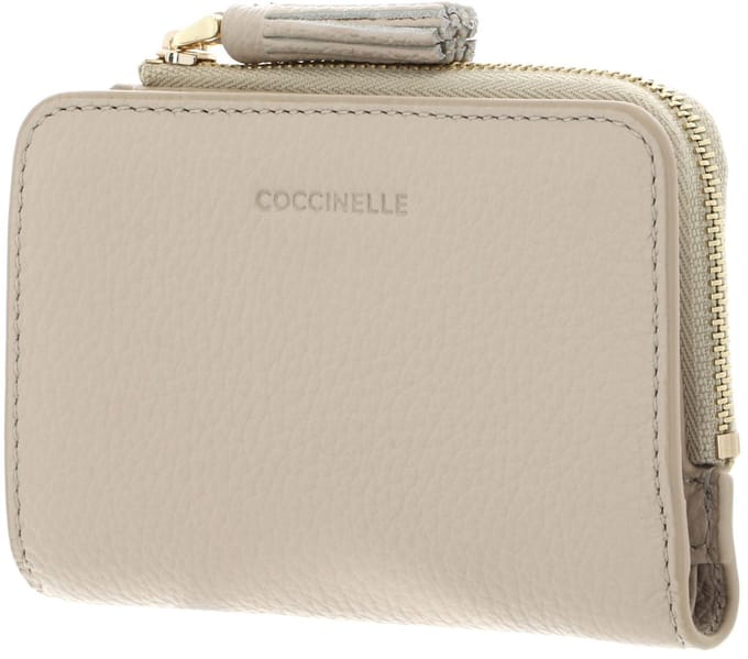 COCCINELLE Leren portemonnee Tassel Wallet Sandshell beige