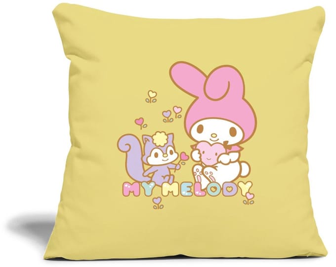 My Melody Plukt Hartbloemen Met Risu Sierkussenhoes, 45 x 45 cm