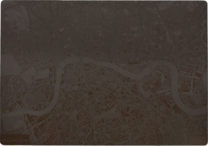 Place Maps Placemat Stadskaart Parijs - Kunstleer - Cacaobruin - 1 Stuk