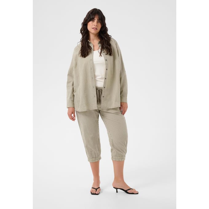 Damesbroek KAFFE Curve Nana Striped Capri