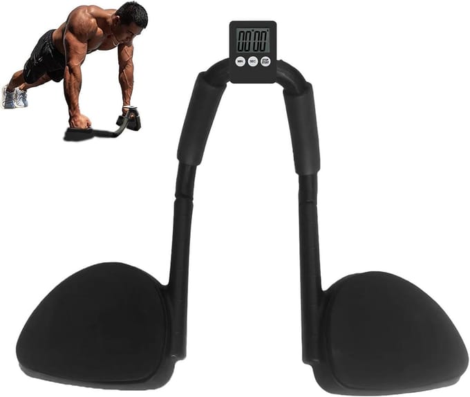 Plank Trainer - Kernspier Trainer - Hometraining Buikspieren - Ingebouwde Timer - Compact Ontwerp - Zwart