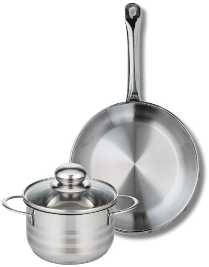 Set van 1 Koekenpan 24 cm en 1 braadpan 14 cm Elo Profi Brillant