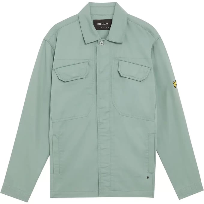 Lyle & Scott Multi Pocket Overshirt Cold Mint Taglia: M | Camicie Casual Outlet | Uomo | Ciano