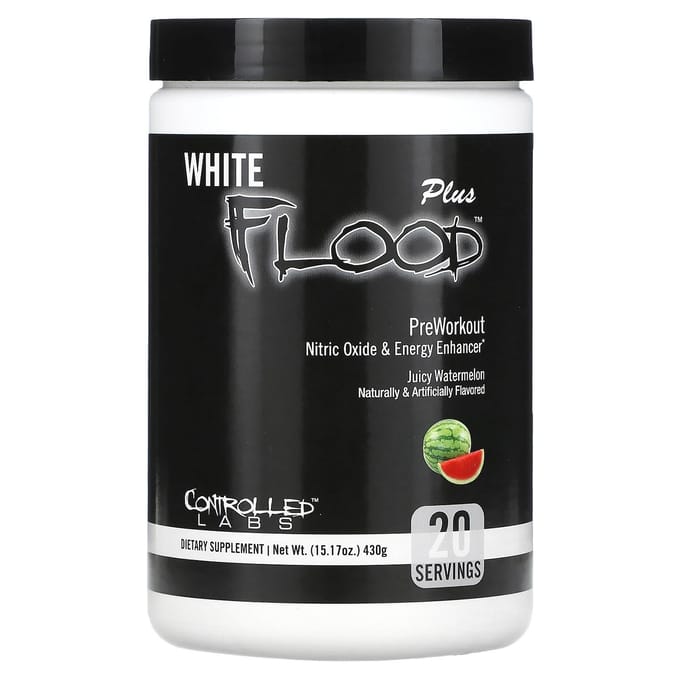 Controlled Labs, White Fflood Plus, Complément Pré-Entraînement, Saveur Pastèque Juteuse, 15,17 oz (430 g)