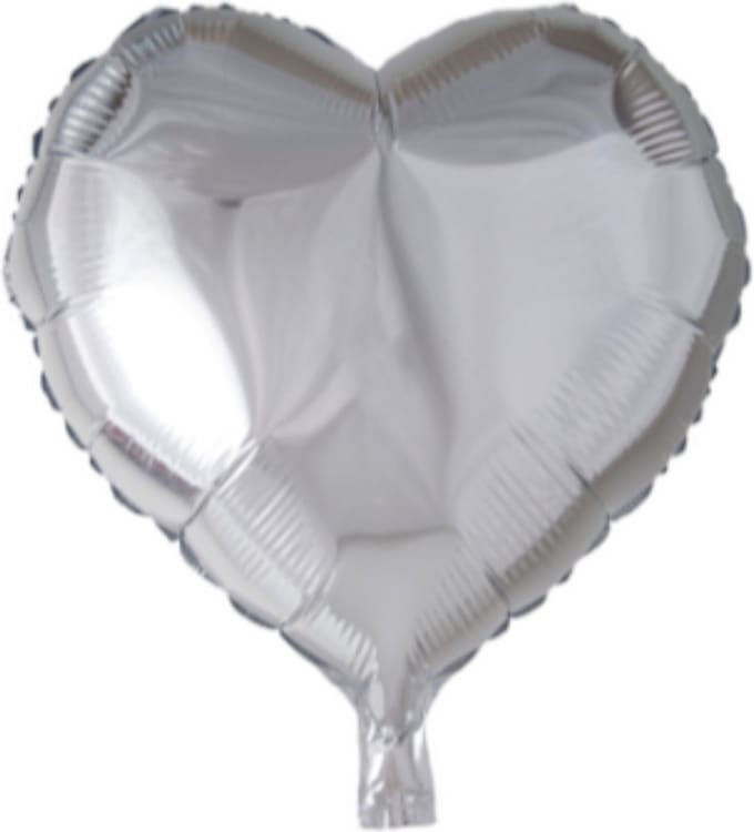 Folie ballon hart zilver 46 cm