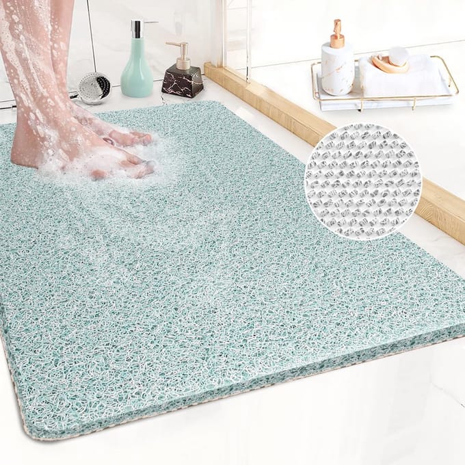 Antislip Hoekdouchemat met Afvoer - 50 cm Kwadrant Badmat voor Veiligheid en Gemak
