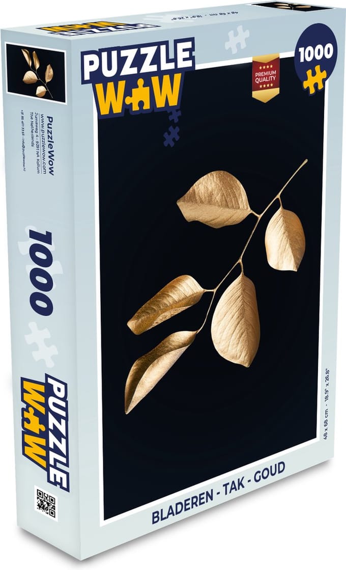 Puzzel Bladeren - Tak - Goud - Luxe - Legpuzzel - Puzzel 1000 stukjes volwassenen