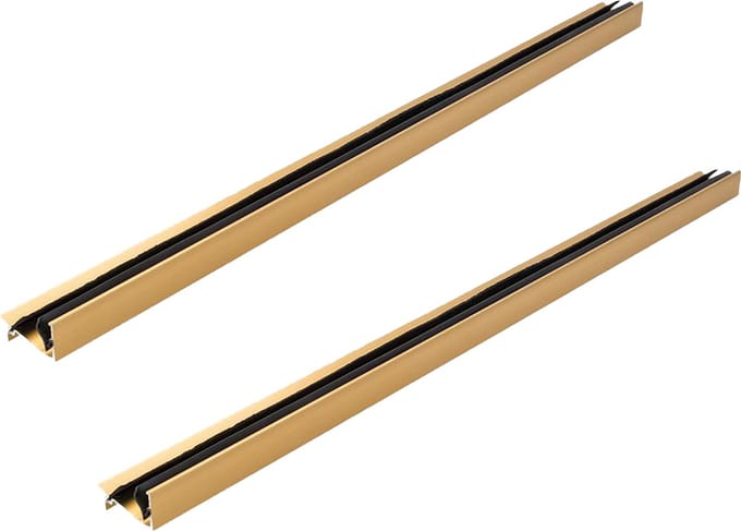 Fixman Tochtstrip - 2x - tochtwering - goud - aluminium - 91 x 5,2 cm - deur tochtstopper