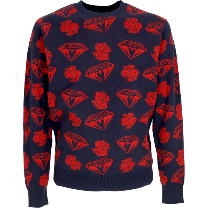 Gebreide Jumper Navy/rood