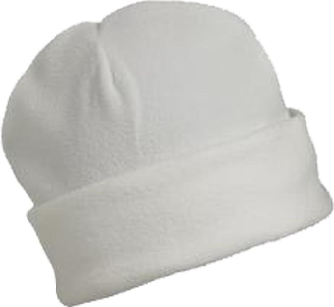Warme Microfleece muts met omslag kleur off white