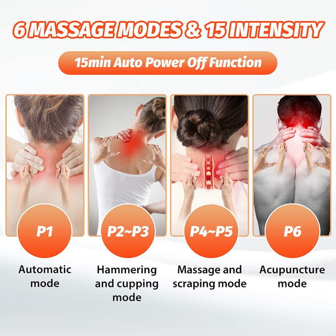 Mini Hangende Nek Massager Draagbare Spierstimulator Warm Kompres Puls Nek Massager Oplaadbare Cervicale Wervelkolom Massager gray