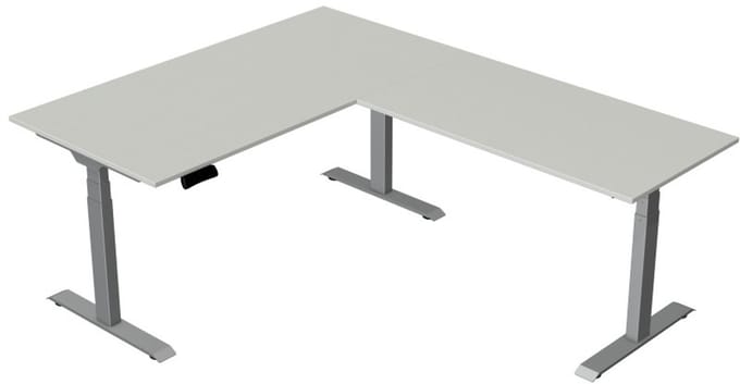 Elektrisch Zit-Sta Hoekbureau Move New Base 160x200 cm – Licht grijs