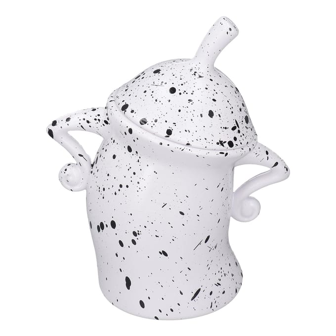 Biscuit Jar Attitude Koekjesdoos met Deksel Leuke ABS Ruime Opbergruimte Voedselcontainer voor L wit