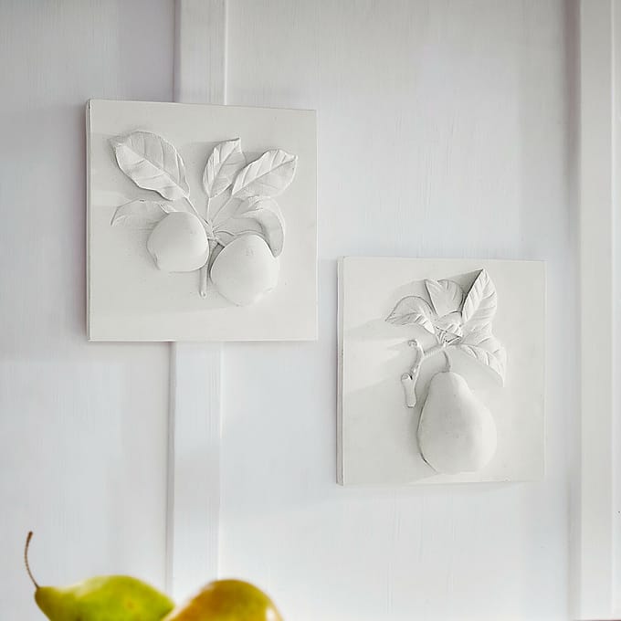LOBERON Wanddecoratie set van 2 Mirabellas wit