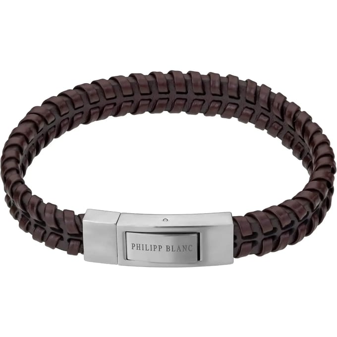 Echt leer en roestvrij stalen armband Philipp Blanc Andreas
