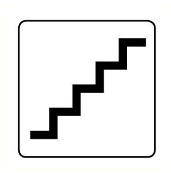 Trap sticker, wit zwart 100 x 100 mm