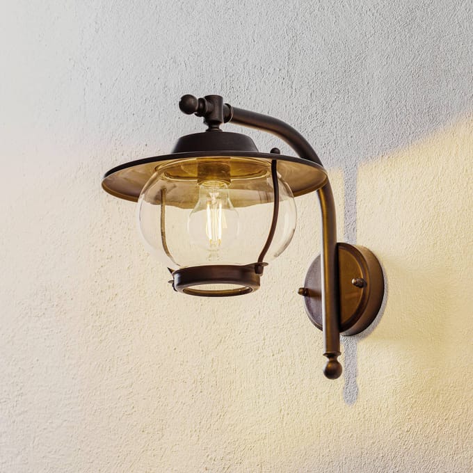 Moretti Luce Buitenwandlamp Betulle, gebruineerd messing