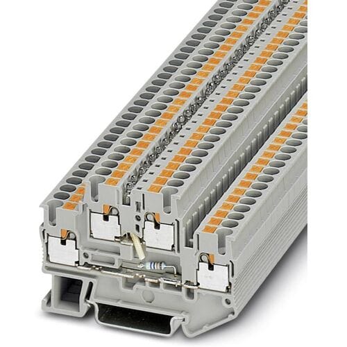 Phoenix Contact 3211472 Doorgangsserieklem 5.2 mm Snelaansluiting Grijs 50 stuk(s) Piece