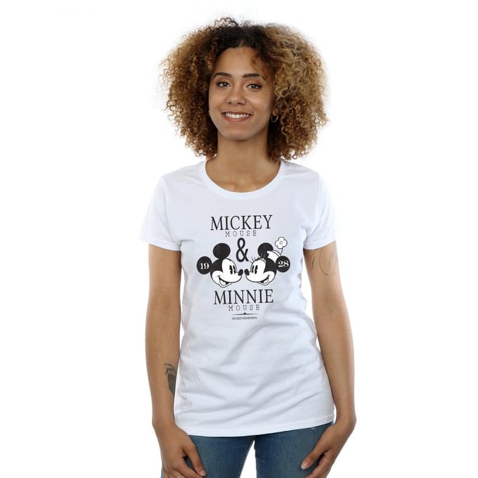 Disney Dames/Dames Mousecrush Mondays Mickey & Minnie Mouse Katoenen T-Shirt (Wit)