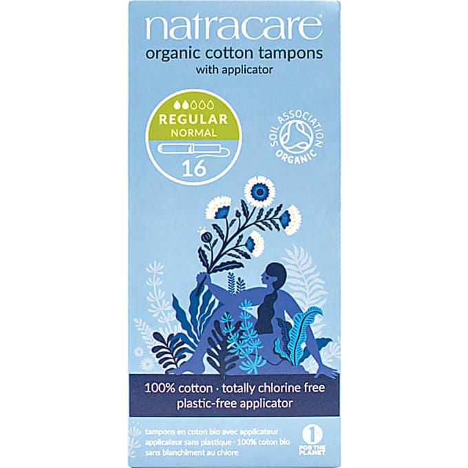 Natracare, Organic Cotton Tampons, Includes Applicator, Regular, 16 Tampons white