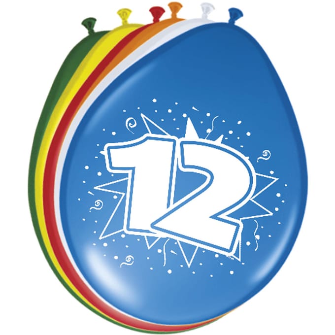 12 Jaar Ballonnen - 8 stuks