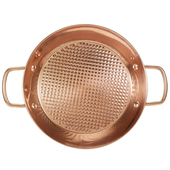 RVS Pan Zeevruchtenschaal met Dubbele Handgreep Keuken Kookgereedschap 26cm Binnendiameter beige
